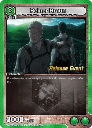 Reiner Braun (059) (UEPR/AOT-1-059) - UE10BT Attack on Titan Release Event Cards