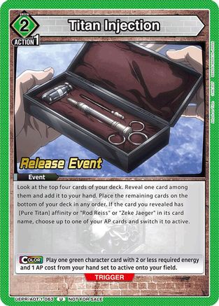 Titan Injection (UEPR/AOT-1-063) - UE10BT Attack on Titan Release Event Cards