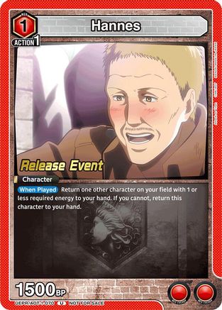 Hannes (UEPR/AOT-1-070) - UE10BT Attack on Titan Release Event Cards