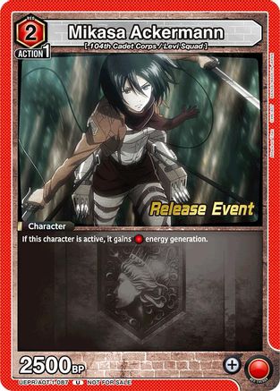 Mikasa Ackermann (087) (UEPR/AOT-1-087) - UE10BT Attack on Titan Release Event Cards