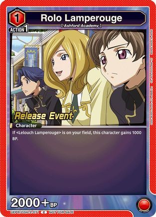 Rolo Lamperouge (071) (UEPR/CGH-2-071) - UEX03BT CODE GEASS Lelouch of the Rebellion Vol2 Release Event Cards