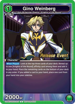 Gino Weinberg (057) (UEPR/CGH-2-057) - UEX03BT CODE GEASS Lelouch of the Rebellion Vol2 Release Event Cards