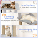64 Inch Tall Cat Tree with 2 Large Condos and Jute Scratching Posts for Indoor Adult Cats