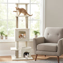 64 Inch Tall Cat Tree with 2 Large Condos and Jute Scratching Posts for Indoor Adult Cats