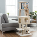 64 Inch Tall Cat Tree with 2 Large Condos and Jute Scratching Posts for Indoor Adult Cats