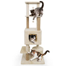 64 Inch Tall Cat Tree with 2 Large Condos and Jute Scratching Posts for Indoor Adult Cats