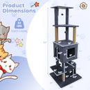 64 Inch Tall Cat Tree with 2 Large Condos and Jute Scratching Posts for Indoor Adult Cats