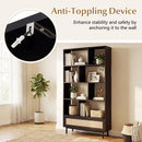 64-Inch Tall Wooden Bookcase with 8 Cubes and Drawer