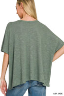 Zenana Oversized Slub Hacci Top