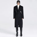Fake Two-piece Hollow-out Long Wool Coat