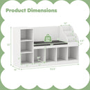 Kids Bookcase with Reading Nook 3-in-1 Standing Toy Organizer-White