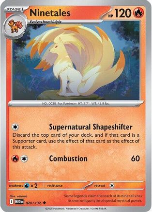 Ninetales 020 - ME01 Mega Evolution Reverse Holofoil
