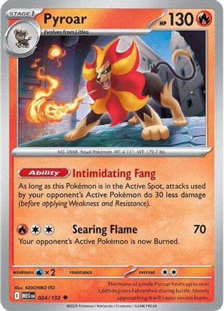 Pyroar 024 - ME01 Mega Evolution Reverse Holofoil