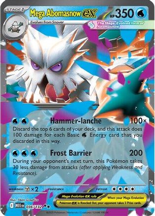 Mega Abomasnow ex 036/132 - ME01 Mega Evolution Holofoil
