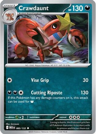 Crawdaunt 085 - ME01 Mega Evolution Reverse Holofoil