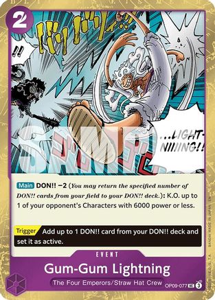 Gum-Gum Lightning (Pirate Foil) (OP09-077) - Premium Booster -The Best- Vol. 2 Foil