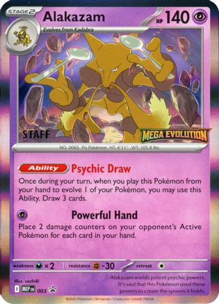 Alakazam (Staff) 003 - ME Mega Evolution Promo Holofoil