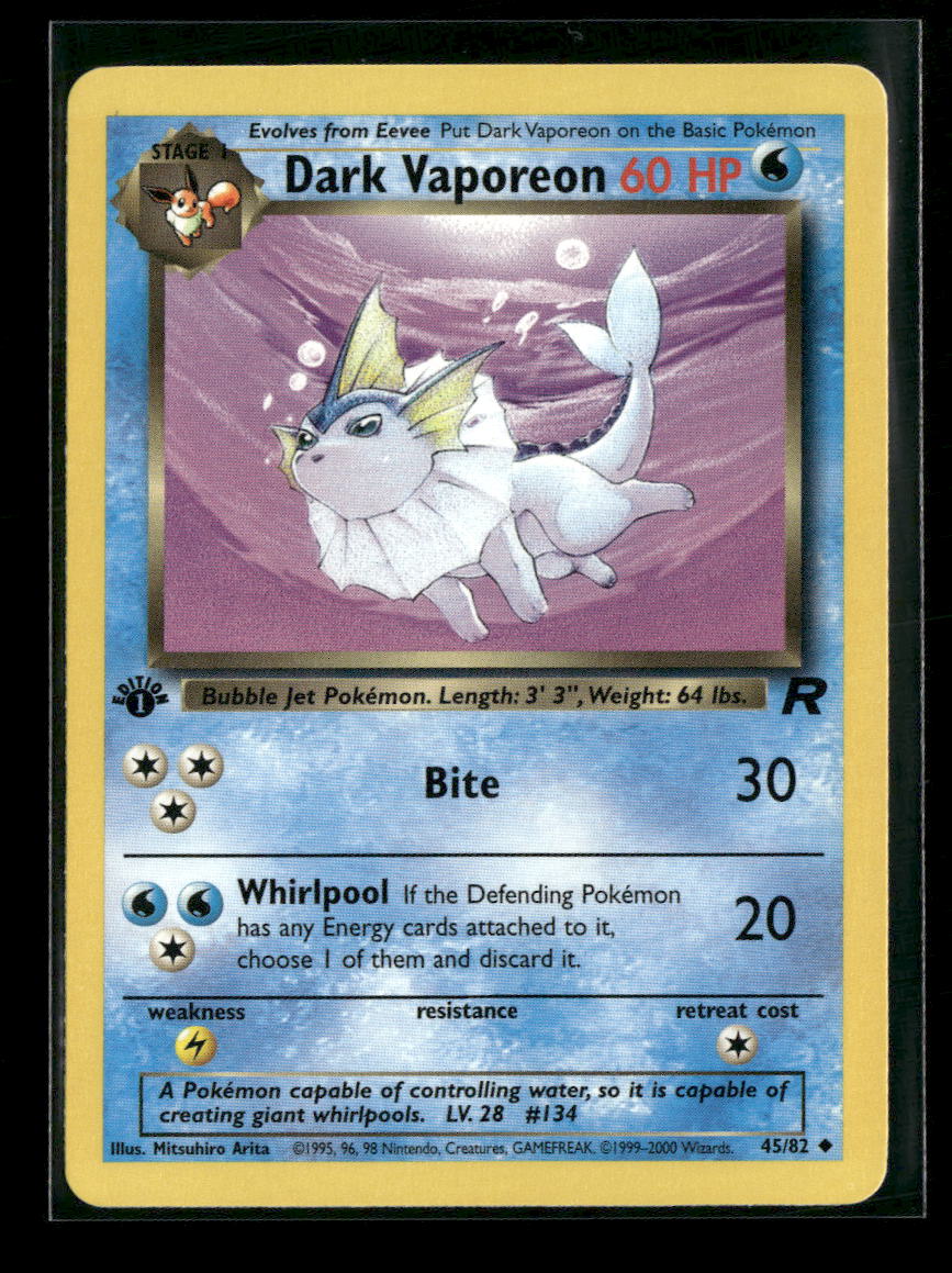 Team Rocket Dark Vaporeon 1st Edition #45/82