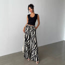 Elegant Printed Wide-Leg Pants For Women