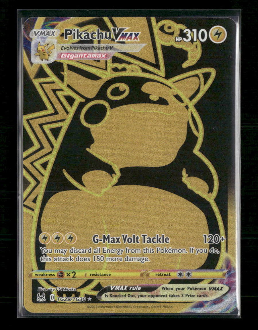 SWSH11: Lost Origin Trainer Gallery Pikachu VMAX (Secret) #TG29/TG30