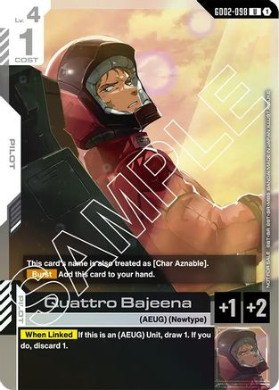 Quattro Bajeena (Store Tournament Participant Pack 02) (GD02-098) - Gundam Promotional Cards Holofoil