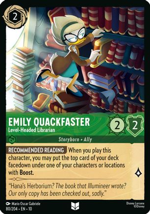 Emily Quackfaster - Level-Headed Librarian (80/204) - Whispers in the Well Cold Foil