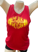 Womens Red Dumbbell Relaxed Fit Tank Top