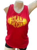 Womens Red Dumbbell Relaxed Fit Tank Top