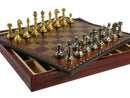 Chess Set - Small Staunton Metal Men on Leatherette Chest