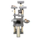 65 Inch Tall Multi-level Cat Tree with 3 Upholstered Perch and 2 Cat Condos