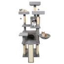 65 Inch Tall Multi-level Cat Tree with 3 Upholstered Perch and 2 Cat Condos