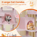 65 Inch Tall Multi-level Cat Tree with 3 Upholstered Perch and 2 Cat Condos