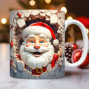 Creative 3D Christmas Ceramic Mug Snowman Santa Design