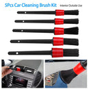 5Pcs Car Detailing Brush Set Detail Gap Cleaner For Automotive Dashboard Air Vent Wheels Cleaning Wet Dry Use