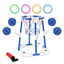 Summer Pool Basketball Hoop Toy Set With 4 Basketballs 4 Circles Pump Floating Swimming Pool Basketball Games Poolside Water Play Toy For 3-12Years Ol