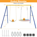 660 LBS Extra-Large A-Shaped Swing Stand with Anti-Slip Footpads (Without Seat)-Yellow