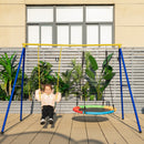 660 LBS Extra-Large A-Shaped Swing Stand with Anti-Slip Footpads (Without Seat)-Yellow