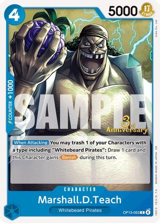 Marshall.D.Teach (OP13-053) - Carrying On His Will: 3rd Anniversary Tournament Cards