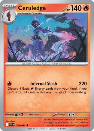 Ceruledge 020 - ME02 Phantasmal Flames Reverse Holofoil