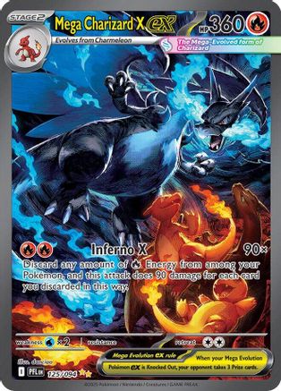 Mega Charizard X ex 125/094 - ME02 Phantasmal Flames Holofoil