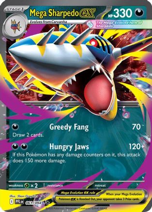 Mega Sharpedo ex 061/094 - ME02 Phantasmal Flames Holofoil