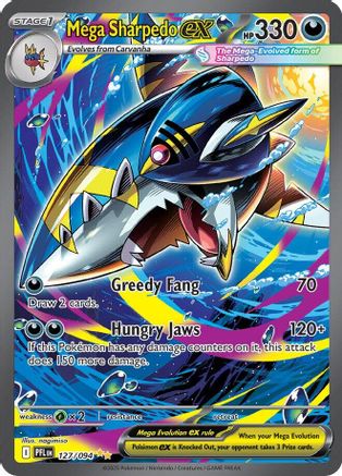 Mega Sharpedo ex 127/094 - ME02 Phantasmal Flames Holofoil