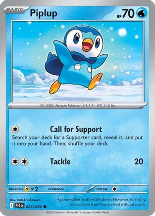 Piplup 027/094 - ME02 Phantasmal Flames Reverse Holofoil