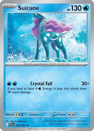 Suicune 026 - ME02 Phantasmal Flames Reverse Holofoil