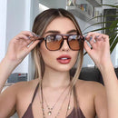 Square Double-bridge Fashionable Sunglasses