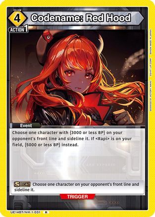 Codename: Red Hood (UE14BT/NIK-1-031) - UE14BT GODDESS OF VICTORY NIKKE Foil