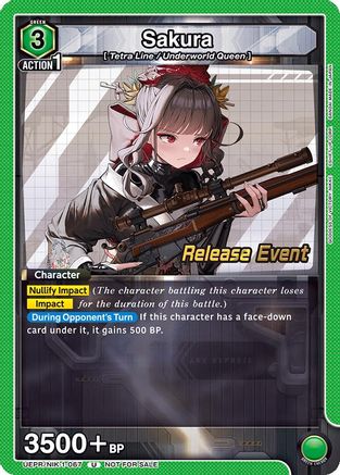 Sakura (UEPR/NIK-1-067) - UE14BT GODDESS OF VICTORY NIKKE Release Event Cards