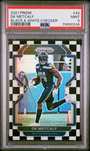 2021 Panini Prizm Black & White Checker Dk Metcalf 9 PSA #42