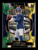 2025 Panini Select Green and Yellow Prizm Shock Jaxson Dart Rookie #93