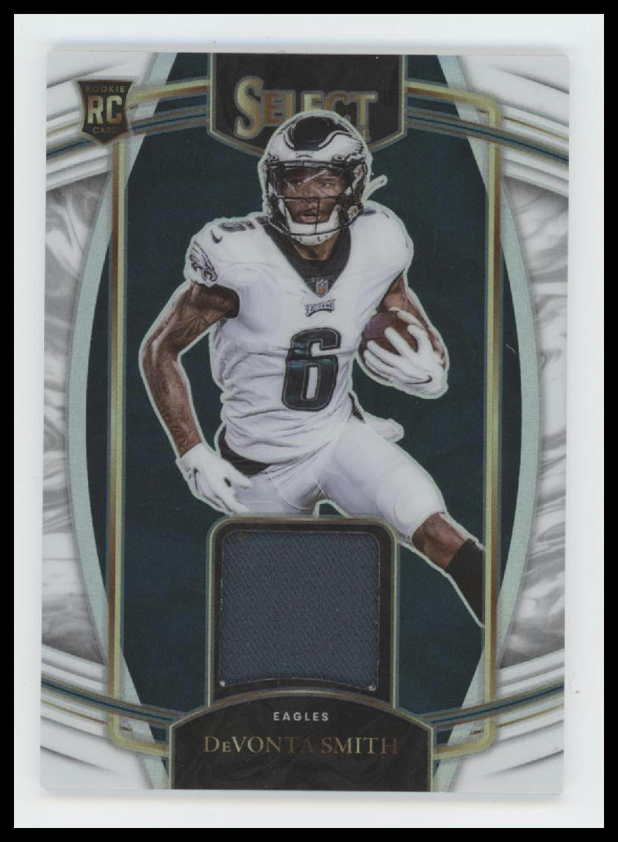 2021 Panini Select Rookie Swatches White Prizm #/75 DeVonta Smith #RSW-DSM